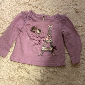 2 girls tops one long sleeve one short sleeve. Purple long sleeve